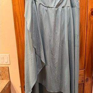 HALARA Light Blue High-Low Maxi Skirt